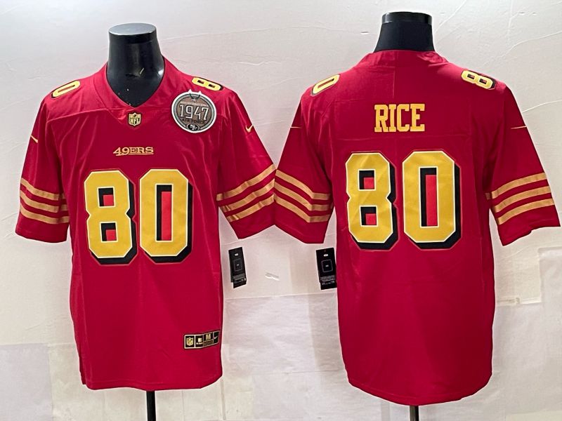 Men Nike San Francisco 49ers #80 Rice Red Limited NFL 2025 Jersey 0024->san francisco 49ers->NFL Jersey